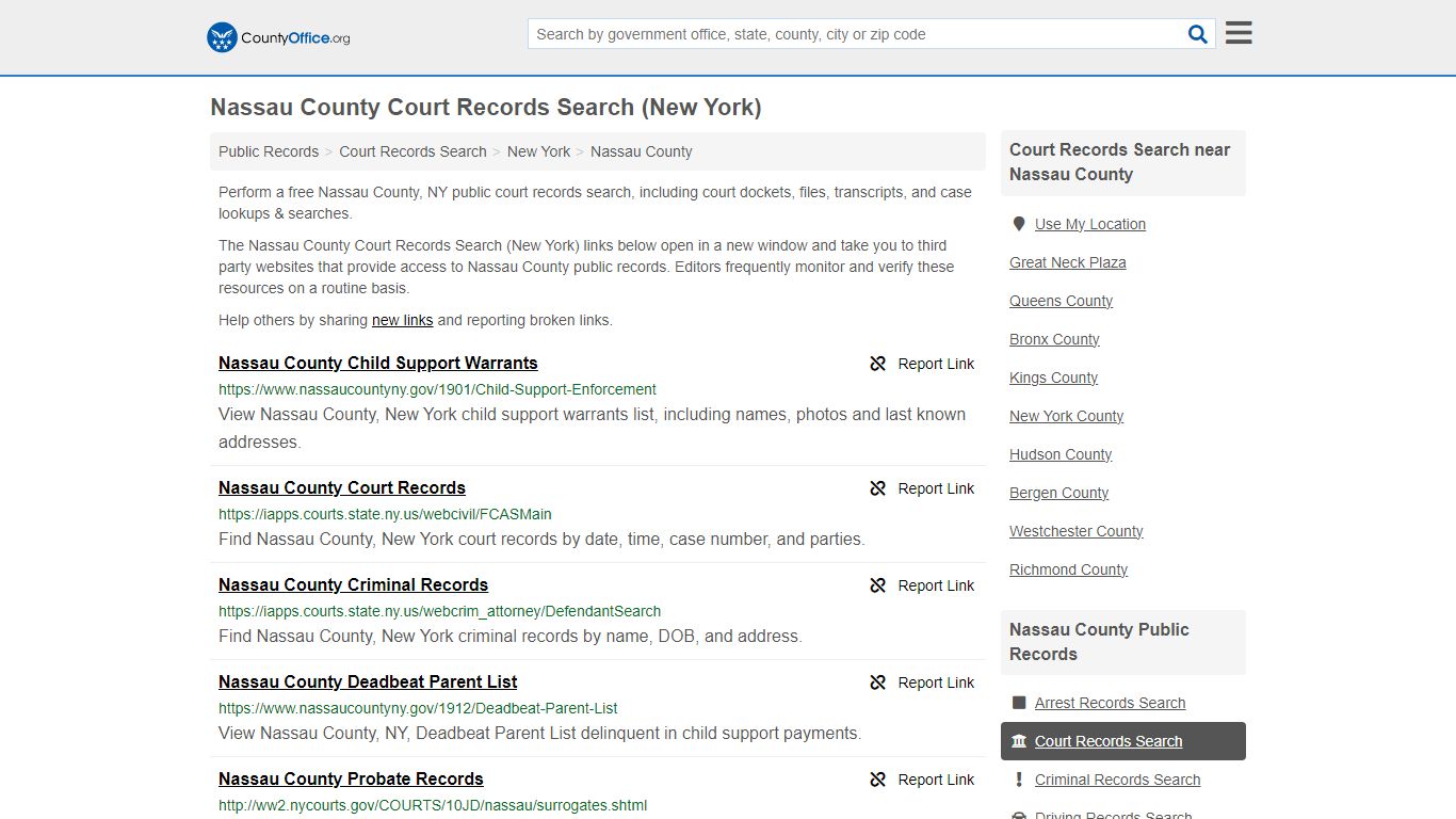 Nassau County Court Records Search (New York) - County Office
